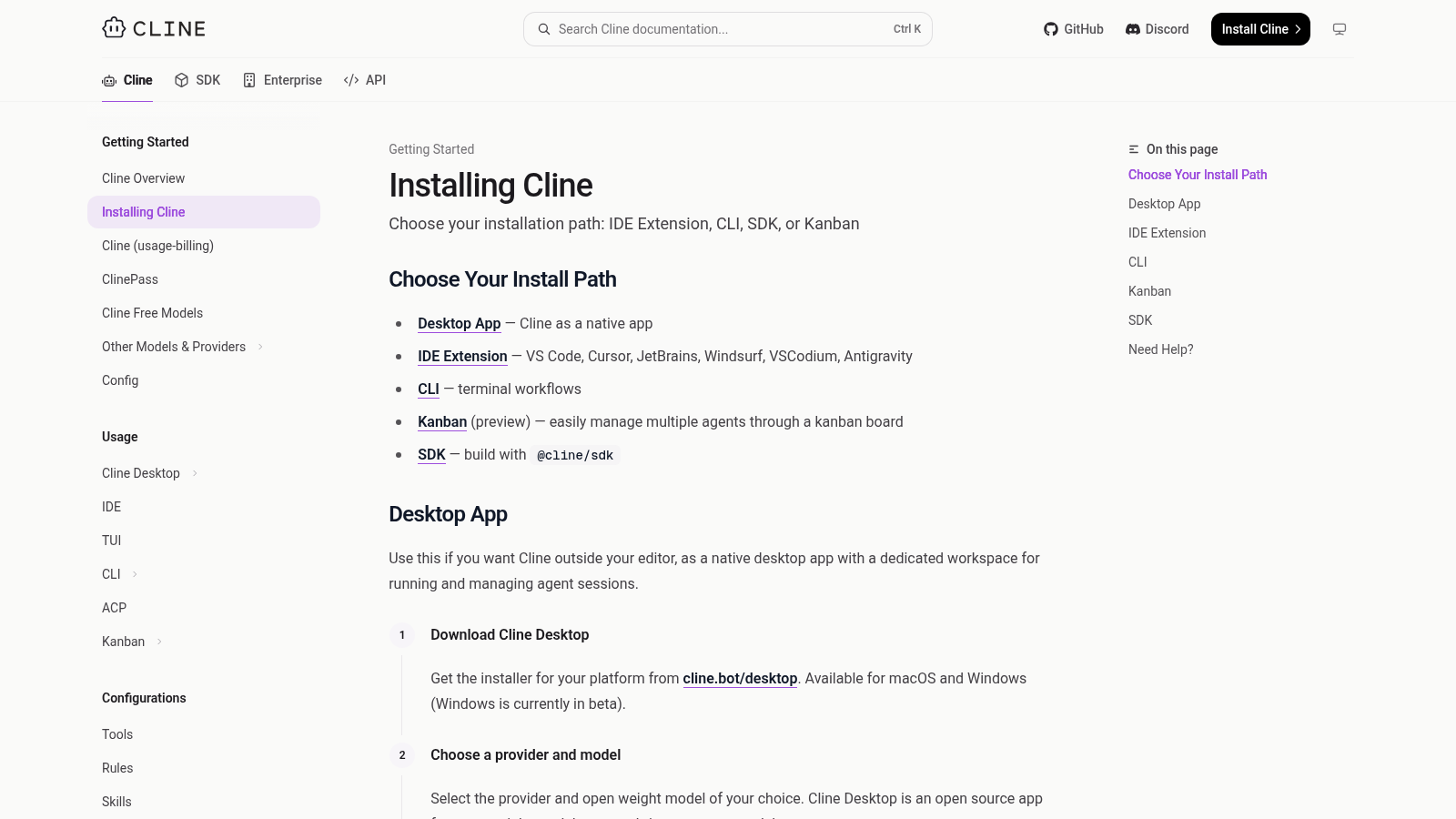 Cline installation guide