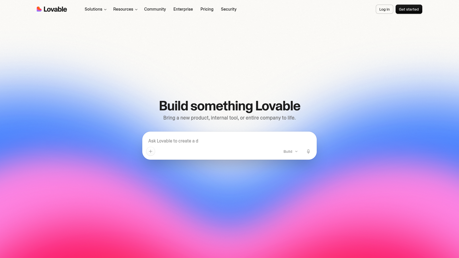 Lovable homepage
