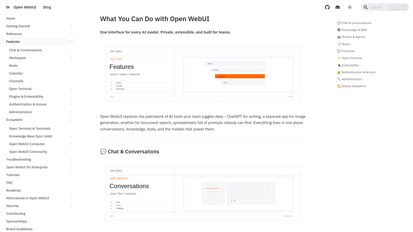 Open WebUI feature documentation